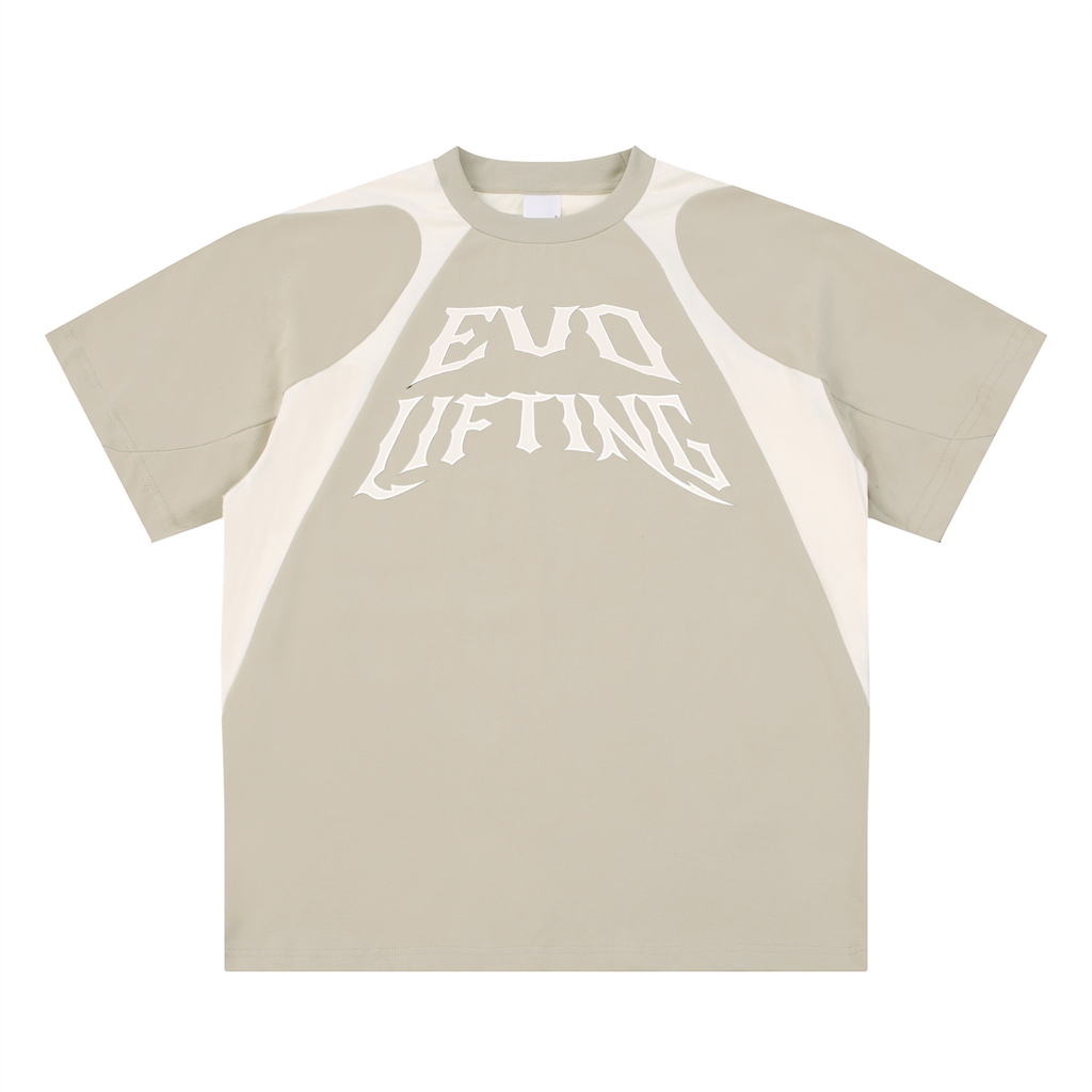 Contrast Panel Cotton T-Shirt